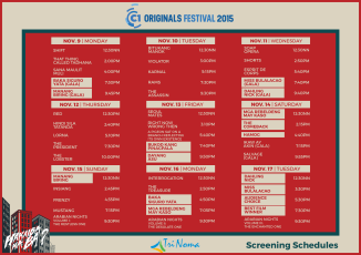 Cinema One Originals 2015 Festival Schedule